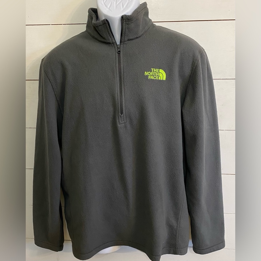 The North Face Men’s Sz L Dk Gray TKA 100 Glacier 1/4 Zip Fleece Pullover